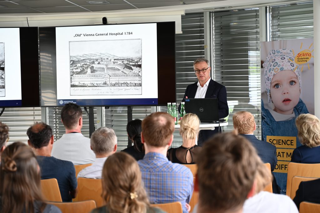 Dr. Markus Müller, Rector of the Medical University og Vienna at the St. Anna CCRI pharmacogenomics symposium